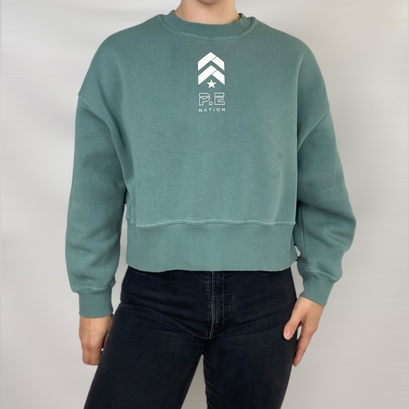 P.E NATION x Berry Trellis Grem Pullover Sweatshirt Heavyweight Casual Relaxed - Picture 2 of 9